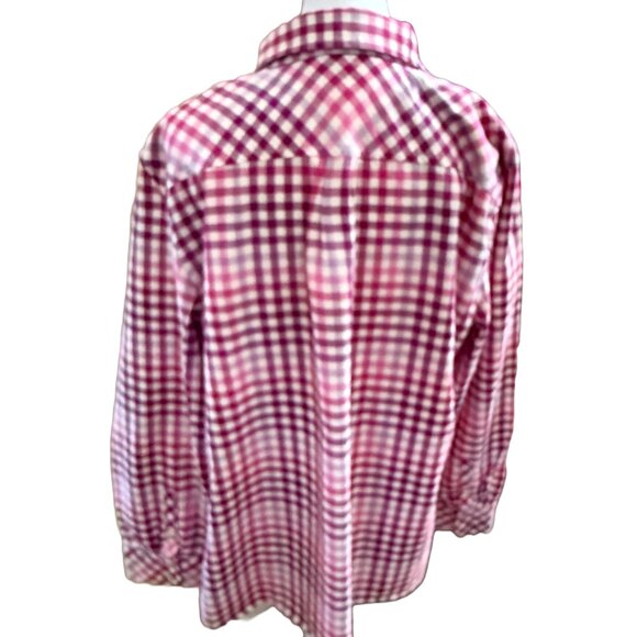 Talbots Women's XXL Long Pink Check Long Sleeve Button Down Shirt - Picture 3 of 6